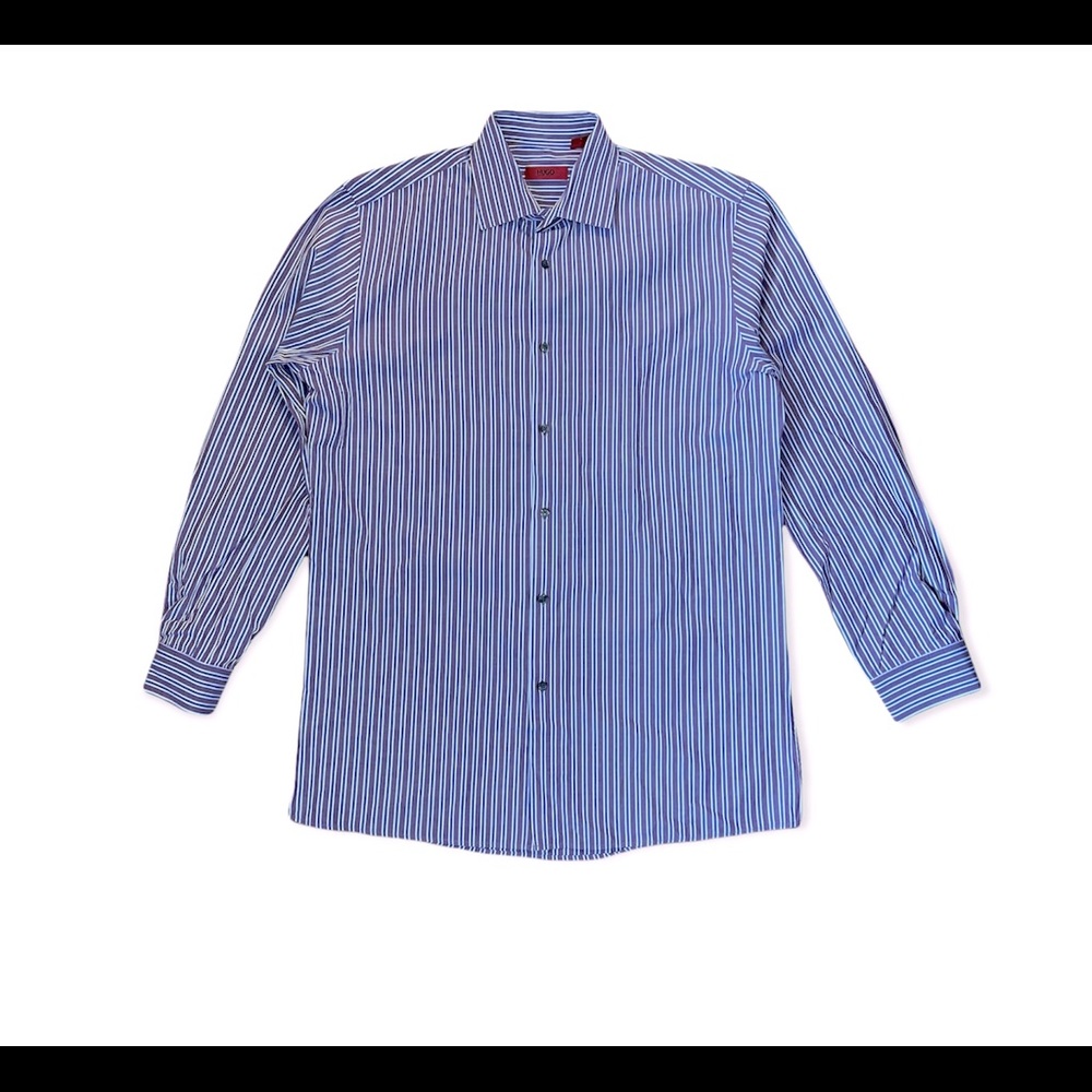 HUGO BOSS Size- 16R Purple Stripe  Shirt